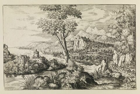 Paysage avec trois personnages, image 1/1