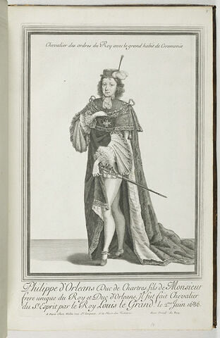 Chevalier des ordres du Roi avec le grand habit de Cérémonie, Philippe d'Orléans Duc de Chartres, image 1/1