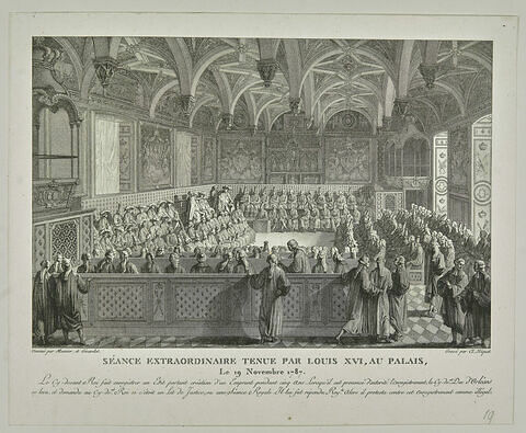 Séance extraordinaire tenue par Louis XVI au palais le 19 novembre 1787, image 1/2