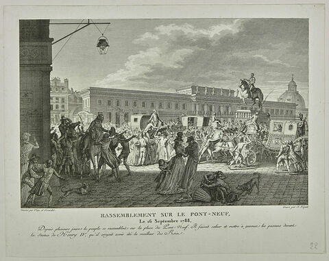 Rassemblement sur le Pont Neuf le 16 septembre 1788, image 1/1