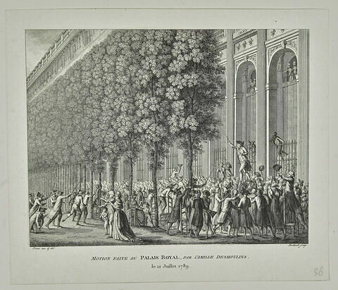 Motion faite au Palais royal par Camille Desmoulins le 12 juillet 1789, image 1/2