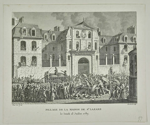 Pillage de la maison de Saint Lazare le lundi 13 juillet 1789, image 1/1