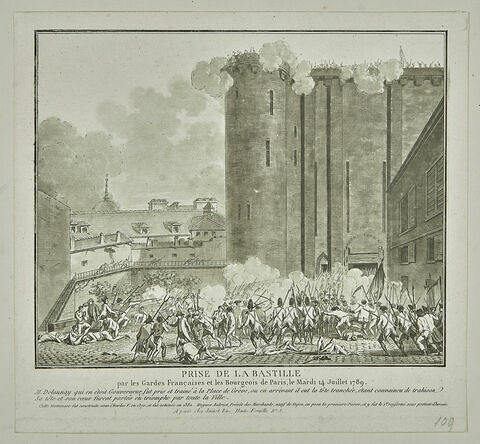Prise de la Bastille par les Gardes françaises et les bourgeois de Paris, le mardi 14 juillet 1789, image 1/1
