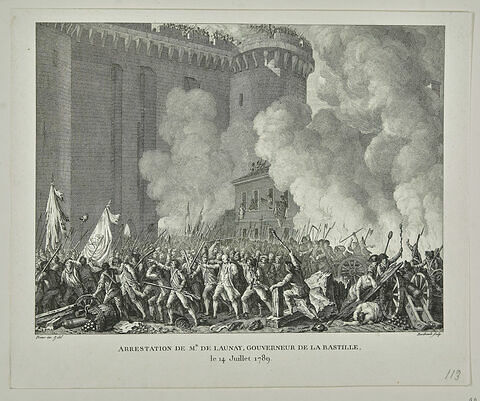 Arrestation de Mr de Launay, gouverneur de la Bastille le 14 juillet 1789, image 1/1