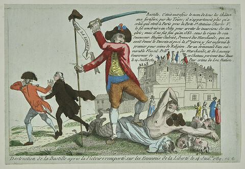 Destruction de la Bastille après la victoire remportée sur les ennemis de la Liberté le 14 juillet 1789, image 1/1