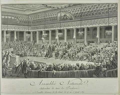 Assemblée nationale Abandon de tous les privilèges, à Versailles, Séance de la nuit du 4 au 5 août 1789, image 1/1