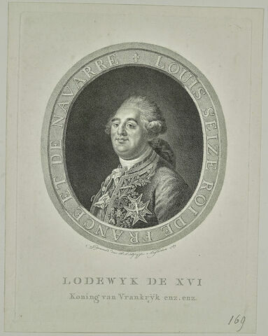 Louis Seize roi de France et de Navarre. Lodewyk de XVI konig van Vrankryk enz.enz.