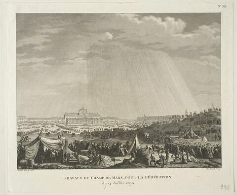 Travaux du Champ de Mars pour la Fédération du 14 juillet 1790, image 1/2