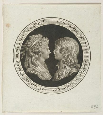 Louis Charles, prince de France et Marie Thérèse Charlotte, fille du Roi, image 1/1
