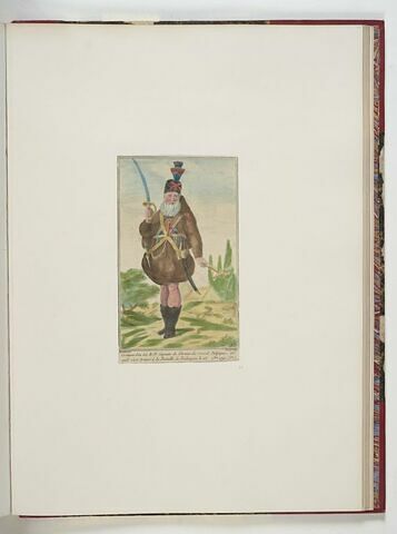 Costume d'un très R.P. Capucin de l'armée des croisés Belgique, tel qu'il s'est trouvé à la Bataille de Falmagne, le 28 septembre 1790