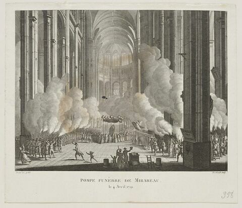 Pompe funèbre de Mirabeau le 4 avril 1791, image 1/2