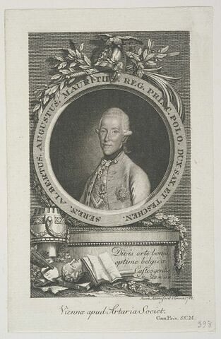 Albertus Augustus Mauritius Reg. Princ. Polo. Dux Sax. et Teschen.