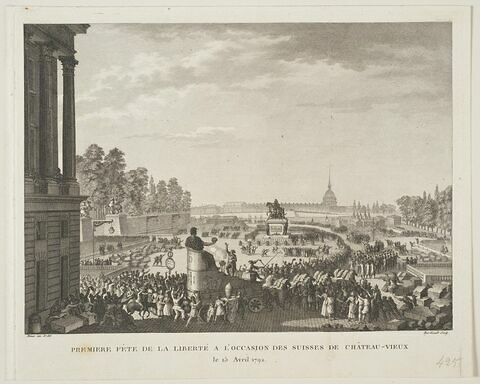 Première fête de la Liberté à l'occasion des Suisses de Château-Vieux le 15 avril 1792, image 1/2