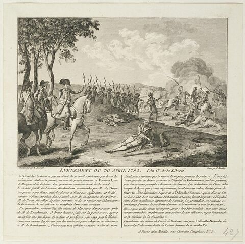 Evénement du 30 avril 1792. L'An IV de la Liberté., image 1/2