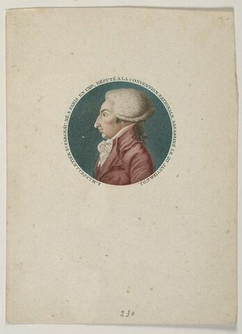 L.M. Lepelletier St Fargeau, né à Paris en 1760, député à la Convention nationale, assassiné le 20 janvier 1793., image 1/2
