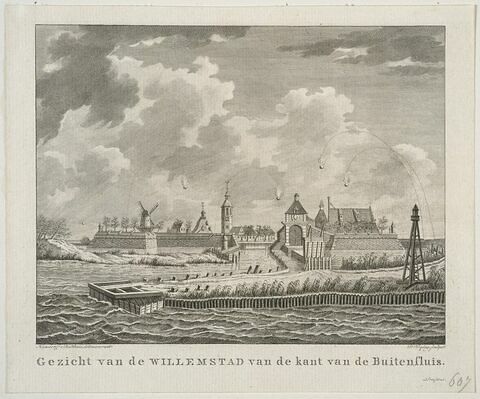 Gezicht van de Willemstad van de kant van de Buitenfluis, image 1/1