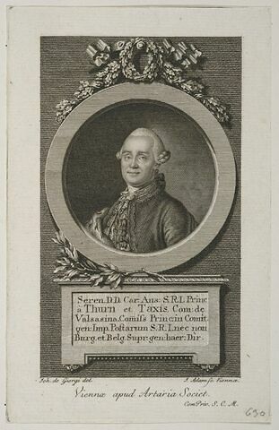 Portrait de Karl Anselm prince de Thurn und Taxis