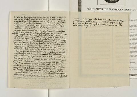 Lettre manuscrite : fac-simile du testament de Marie-Antoinette, image 1/1