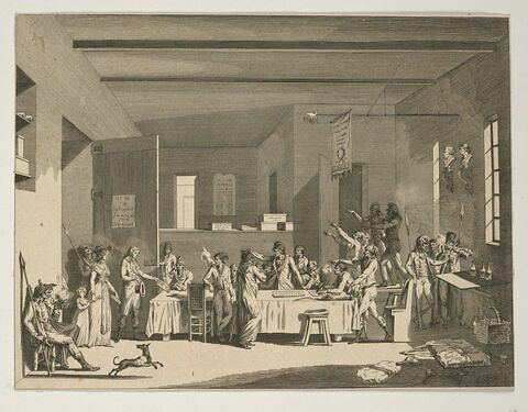 Intérieur d'un comité révolutionnaire sous le régime de la Terreur, image 1/2