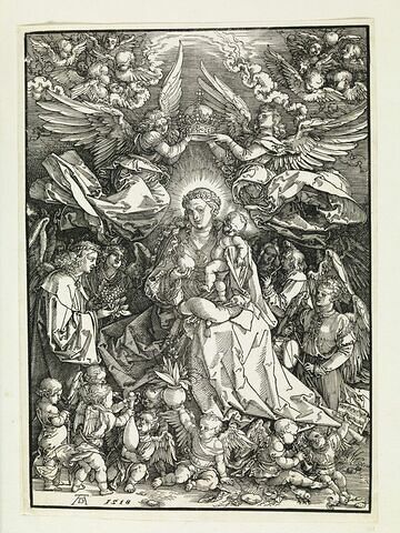 La Vierge à l'Enfant couronnée par deux Anges