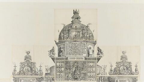 L'arc de triomphe de Maximilien : couronnement de la partie droite de la porte de la Noblesse, image 2/4