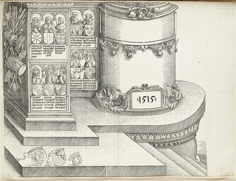 L'arc de triomphe de Maximilien : socle et figures des rois de la tour droite, image 1/4