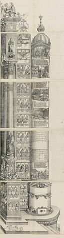Arc de triomphe de Maximilien Ier : suite de la tour de droite avec les figures des rois, image 2/3