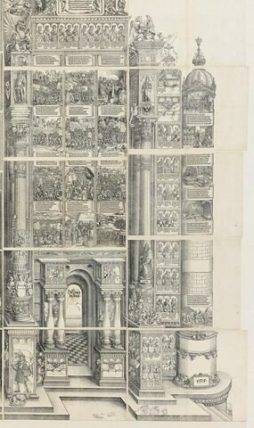 L'arc de triomphe de Maximilien : griffon et couronne de la partie supérieure de la tour de droite, image 4/5