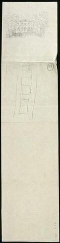 Esquisse d'une maison entourée d'arbres, image 1/1