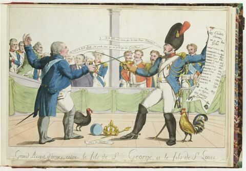Grand Assaut d'armes entre le fils de St George, et le fils de St Louis., image 1/1