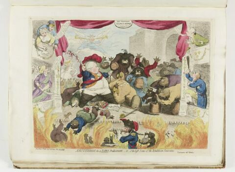 Amsterdam in a Dam'd Predicament - or - The last Scene of the Republican Pantomine / Caricature dell'Olanda, image 1/1