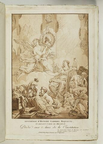 Apothéose d'Honoré Gabriel Riquetti. / Ci-devant comte de Mirabeau / Dédié aux Amis de la Constitution, image 1/1