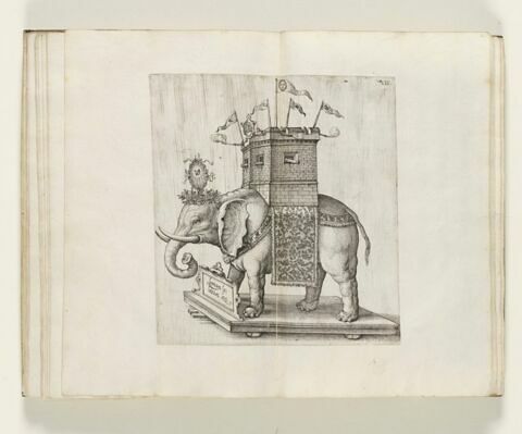 Planche VIII. Eléphant portant un château de pierre