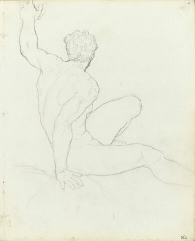 Homme assis de dos, image 1/1