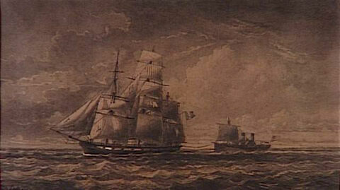 Steamer Défiance et équipage composé de 48 hommes sauvés par le capitaine H. Broutelle commandant le navire Léonie de Nantes