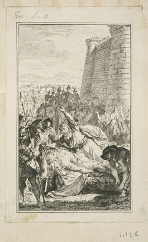 Estampe illustrant Les œuvres de Virgile traduites en françois, Enéide livre 11., image 1/1