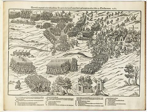La disposition des deux armées dans la bataille de Dreux, le 19 décembre 1562