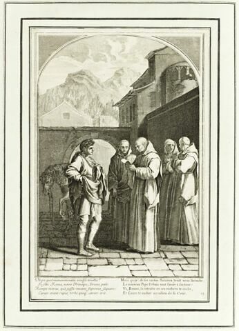 La vie de Saint Bruno, fondateur de l'ordre des Chartreux : Saint Bruno reçoit un message du pape Urbain II (planche numérotée 15), image 1/1