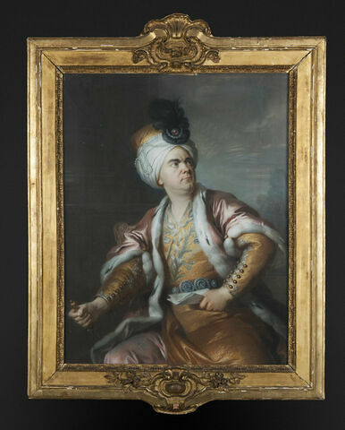 Portrait de l'acteur Henri-Louis Caïn, dit Lekain (1728/29-1778), dans le rôle d'Orosmane dans la tragédie de Voltaire, Zaïre., image 2/2