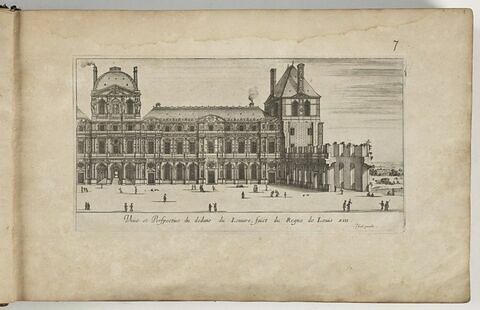 Vue et Perspective du dedans du Louvre, fait du règne de Louis XIII, image 1/1