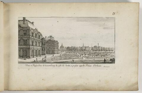 Vue et Perspective de Luxembourg du côté du Jardin, à présent appelé Palais d'Orléans., image 1/1