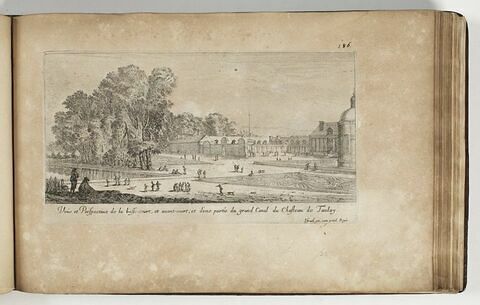 Vue et Perspective de la Basse Cour, et avant-Cour, et d'une partie du grand Canal du Château de Tanlay, image 1/1