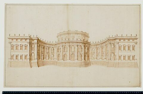 Projet pour le Louvre. Elévation pour la façade orientale du Louvre (premier projet) 1664