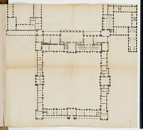 Projet pour le Louvre. Plan du premier étage pour les bâtiments de la Cour Carrée et pour les bâtiments attenant à l'aile ouest, vers 1663
