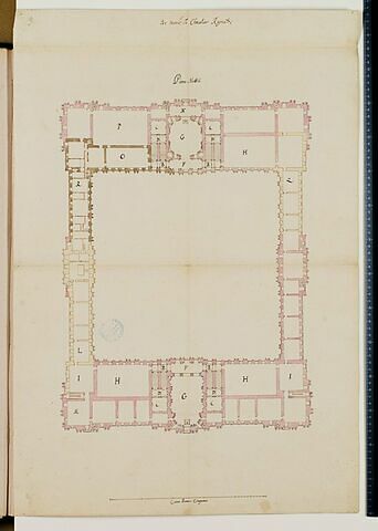 Projet pour le Louvre. Plan du premier étage pour les bâtiments de la Cour Carrée, 1664