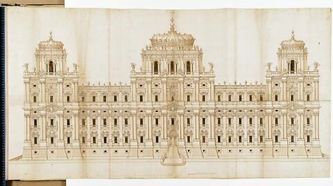 Projet pour le Louvre. Elévation pour la façade orientale du Louvre, 1664