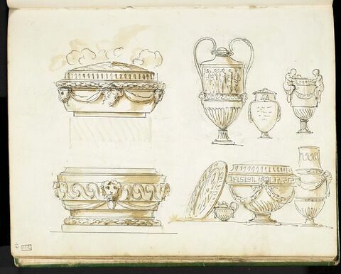 Etudes de vases et d'urnes funéraires, image 1/2