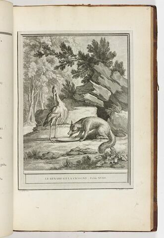 Le renard et la cigogne. Fable XVIII, image 1/1