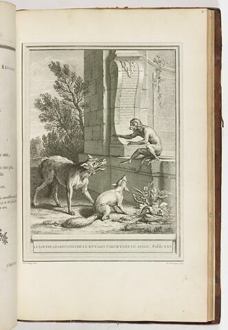 Le loup plaidant contre le renard par devant le singe. Fable XXV