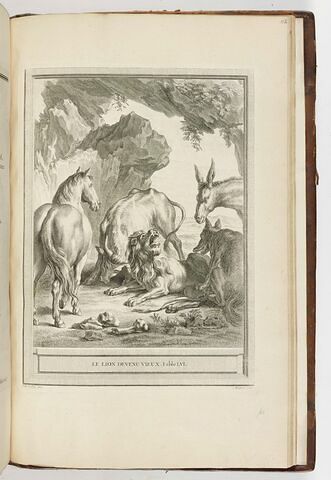 Le lion devenu vieux. Fable LVI, image 1/1